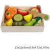 Wooden Classic Game Simulation Kitchen Series Toys Cutting Fruit Vegetable Set Toys Montessori Early Education Gifts LJ201009