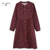 Prairie Chic Style Dress Fashion Spring Autumn New Women Vestidos Stand Collar Floral Printed Dress Casual Long Sleeves Vintage T200416