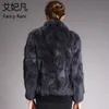 Women Genuine Rabbit Fur Coats Solid Female Stand Collar Rex Rabbit Fur Coat Winter Fashion Real Fur Overcoat Jackets 13 Colors 201103