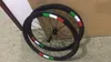 Italy logos full bike carbon wheels 50mm cycling wheelset 700Cx25mm v brakes bicycle wheel clincher custom logo and color with hubs made in china