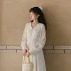 カジュアルドレスフレンチビンテージドレス女性スタイルレトロシフォンフェアリー長袖春秋服レディヴェステド