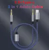 Typ C och 3,5 mm till AUX Audio Cables Stereo Car Extension Audio Cable för Android -telefon med detaljhandelspaket