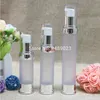 Hohe Qualität Mini 15 ml 20 ml 30 ml Silber Airless Flaschen Kosmetische Behälter Kunststoff Leere Nachfüllbare Flasche 100 teile/los pls auftrag