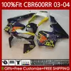 Fairings de OEM para Honda CBR600F5 CBR 600 RR F5 CC 2003 2004 Corpo 71NO.101 CBR 600cc 600RR 600F5 03-04 Camelo Azul CBR-600 CBR600 RR CBR600RR 03 04 Modelo de Injeção