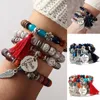 Bangle Beads 4 Pcs/Set Fabulous Elastic String Hand Chain Letter Bracelets Colorful For Dating