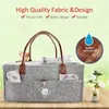 Baby Diaper Caddy Organizer Foldable Felt Storage Bag Portable Lightly Multifunction Changeable Compartments For New Mom4013023