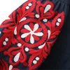 Frauen Vintage Blumenstickerei Kleid Kordelzug Krawatte Quasten Langarm Faldas Festa Casual Marke lose Retro Kleider QZ2611 T200416
