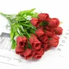 Ghirlande di fiori decorativi 37 cm 7 teste di forchette Bouquet di rose con forniture per vacanze di nozze Decorazione del soggiorno Artigianato finto fai da te Bonsai1