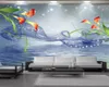 Yaşayan 3d duvar kağıdı mavi ipek narin çiçekler 3d duvar kağıdı dijital baskı HD dekoratif güzel duvar kağıdı