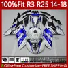 Yamaha YZFR3 YZF-R25 YZFR25 2014-2018 102NO.6 YZF R3 R25 YZF-R3 2014 2017 2017 2018 Bodywork YZF R 3 25 14 15 16 17 18 OEM Body White Blue Hot