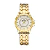 Mode Dames Montres Montre Dorée Pave Bling Cristal Strass Ladys Mouvement À Quartz Femmes Kirsite Alliage Or Montres Filles Bracelet