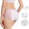 3 Pièces / Lot Période Culotte Coton Menstruation Underwear Femmes Plus Taille Slips Sous-vêtements Physiologiques menstruels d'étanche 201112