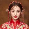 Chinese Hair Accessories Sets Hairpin Hair Stick Headdress Pin Red Bridal Hair Jewelry Traditional Hairpin Headpiece Headband Y200409