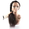 Ishow 13x4 Lace Front Wig 26inch Yaki Straight Brasilianska Hår Kinky Rak Mänskliga Hår Paryk för Kvinnor Alla Ages Naturlig Svart Färg