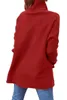 女性タートルネック特大セーター秋の長いバットウィングスリーブこぼれた裾チュニックプルオーバーセーターニットトップス