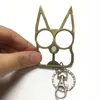 3 Colors Personalized Classic Cat Shape Self Defense Keychain Self-Defense Tool Cat Head Two-finger Metal Self Defens Weapons Gift