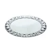 decor Fancy Clear Glass bead Charger Plates with Diamond Hot Sales Crystal acrylic mirror Plate Chargers for weddings Other Wedding Decorations