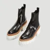 حار بيع ماركة 2021 الخريف الشتاء النساء الكاحل أحذية جلد طبيعي كعب مربع أشار تو الأسود عارضة الأحذية ركوب الأحذية حجم 34-40