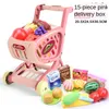 3WBox simulação supermulation carrinho carrinho carrinho corte fruta legumes de frutas miniatur comida cozinha fingir jogar brinquedos cozinhar lj201009