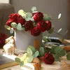 Yapay Çiçekler Vintage Scorched Gül Düğün Masa Dekor Yanlış Blossom Ipek Çiçek