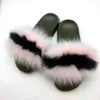 Seksi Kadın Kış Kürklü Terlik Gerçekten Fox Kürk Sandalet Kabarık Gerçek Kürk Flip Flop Kadın Ev Ayakkabı Kaymaz EVA Kapalı Terlik Y201026