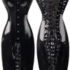 Sexy Frauen schwarze PVC Korsett Fetisch Kleid Damen Dominatrix Nachtclubs Korsett SXXL Y2008241723500