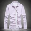 Mäns Casual Shirts Plus Size Mens Stripe 3 färger Slim Fit Shirt Business Single Breasted 6XL 7XL