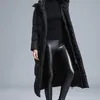 Women's Winter Clothing Puffer Zipper Down Coat Big Size 4xl Black Gray Navy Blue Thick Warm Large Size Long Down Jacket 201103