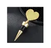 Bar Tools Heart Wine Bottle Stopper Golden Wines Stoppers Wedding Favor Giveaways for Guests Valentines Souvenirs for-Boyfriend SN3252