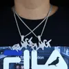 Iced Out Two Color Plug Letter Pendant PAVED PAVED CUBIC ZICCON HIP HOP HOP Collier Chain Men039s Boy Rock Jewelry Wholesal1577653