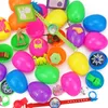 Ripieni riempiti di uova di Pasqua Set da 48 pezzi Uova a sorpresa con mini regalo Uova colorate pre-pasquali per bambini Riempitivi per regali di cestino di Pasqua