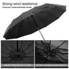 12 k強風抵抗力のある折りたたみ自動傘男性雨の女性Parasol大きな傘ビジネスポータブルロングハンドルパラグアス201218