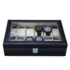 Wholesale-2016 New Fashion 12 Gids Leather Watch Box Jewelry Dispay Box Watches Case Jewelry Storage Organized cajas para relojes