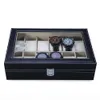 Großhandel-2016 Neue Mode 12 Gids Leder Uhr Box Schmuck Dispay Box Uhren Fall Schmuck Lagerung Organisiert cajas para uhren