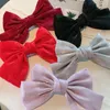 Netto röd Mercerized Organza Bow Hairpin Spring Clip Koreanska Hårtillbehör gränsöverskridande