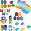 Multi Shapes Push Pops Bubble Sensory Toy 2021 Vuxen Kid Rolig Anti-Stress Fidget Leksaker Squeezy Squishy Stress Reliever Gåvor H12101