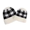 2020 8 Colors Parent-child Beanie Winter Warm Adult Kids Knitted Caps Outdoor Sports Beanies Plaid Wool Hats Festive Party Hats