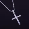 Mäns Zircon Cross Pendant Halsband Hip Hop Smycken Charm Bling Cubic Zircon kedja för present Freeshipping
