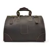 Duffel Bags Retro Crazy Horse Leather Travel Bag European Style Handtas Handtas Bagage Donkerbruine Outdoor Business Schouder LD7741