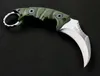 Top Quality Lâmina Fixa Karambit Outdoor Tactical Garra Faca D2 Cetim Lâminas Completa Tang G10 Pega com bainha de couro