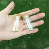 10 ml Cam Test Tüp Şişe DIY Zanaat Şeffaf Kavanoz Depolama Şişeleri Düz Mork 24 * 40mm ile Düz Ağız