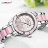 New fashion three-eye ceramic steel band ladies watch waterproof fashion watch luminous quartz watch267o