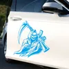 Zombie Harvester Schedel Auto Kap Sticker Auto Vrachtwagen Muur Vinyl Sticker Grim Reaper Schedel Decal Machine Gun339S8171433