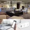 Wifi Smart Power Strip Protetor contra surtos 2 tomadas americanas Tomada elétrica com portas USB App Controle remoto por voz por Alexa Googlehome IFTTT