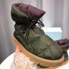 Moda travesseiro plana tornozelo botas mulheres designer para baixo bota macia para baixo impermeável náilon superior botas de inverno boa qualidade com caixa 35-41 no265