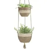 Rope Hanging Planter Woven Plant Storage Basket Indoor Outdoor Flower Pot Plant Hangers Modern Home Decor