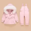 Down Coat Jacket Kids Toddler Jumpsuit Baby Girl Boy Clothes Winter Outfit Snowsuit Overalls 2 Pcs Clothing Sets LJ201221