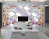 Papel tapiz 3d de flores, papel tapiz 3D de loto tallado en Jade, papel tapiz Premium para interiores, decoración de pared de fondo de TV, Mural moderno, papel tapiz 3d