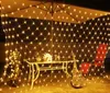 LED 1.5m * 1,5m 100 LED-lampor Webnät Fairy Christmas Home Garden Light Curtain Net Lights Net Lampor