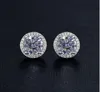 Sterling Silver S925 2CT Moissanite Diamond Earring Wedding Engagement Earrings Excellent Cut Snow Round Hip Hop